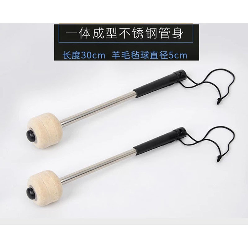 30CM32CM34CM 乐器大军鼓棒高级专业不锈钢大鼓锤 大队鼓