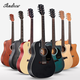 民谣单板吉他38寸41寸亮光木吉它设计经典 手感好演奏电箱吉它乐器