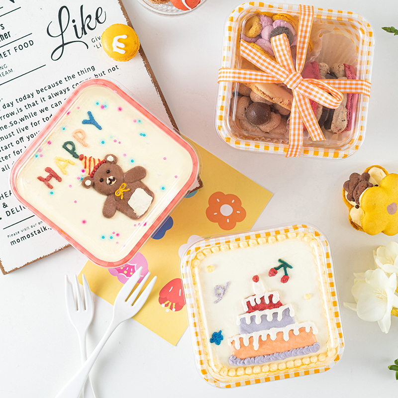 ins风网红便当蛋糕包装盒子