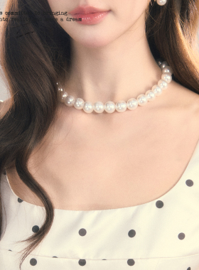 BBBLUE/古早珍珠项链/2026新款定制气质小众高级感全珍珠锁骨链女