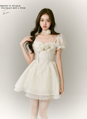 BB BLUE 原创设计 法式清纯初恋连衣裙小众公主生日party小礼裙子