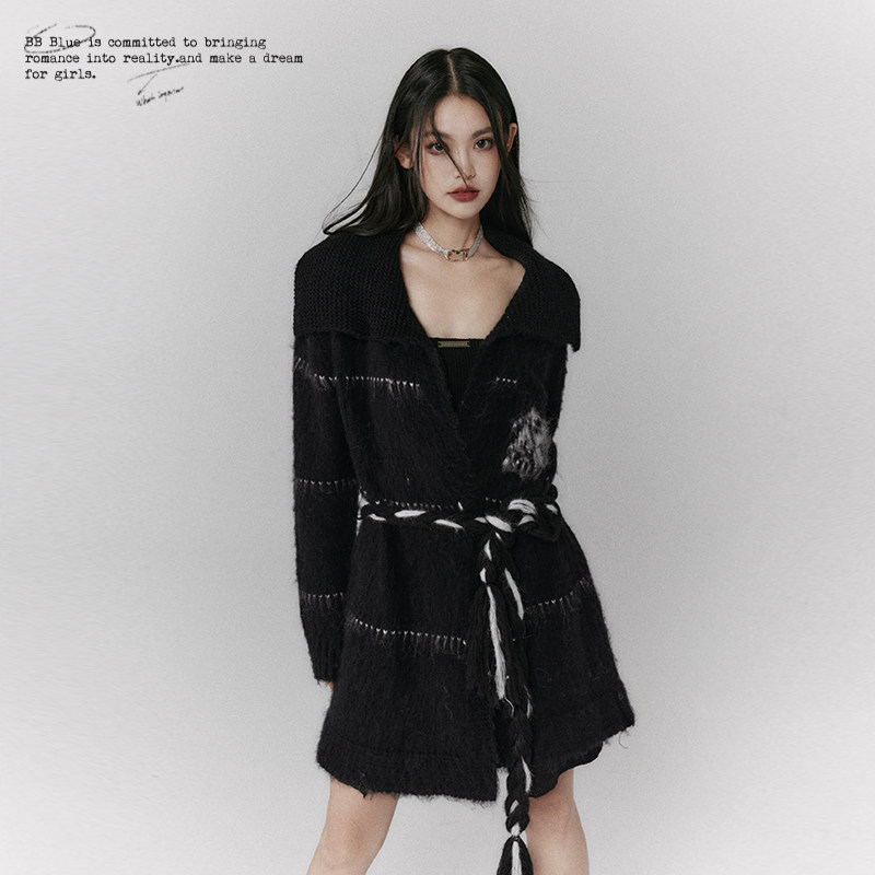 BB BLUE 原创设计 法式毛衣针织开衫外套女秋冬氛围感小众上衣,女装/女士精品,毛针织衫,淘宝优惠券,粉丝福利购,淘宝优惠卷