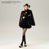 高级感气质外套 鎏金岁月贵气高级黑环保皮草 BLUE 原创设计