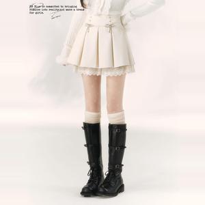 BB BLUE 原创设计 钻石蝴蝶结皮短裙 百搭气质千金风高级感半裙