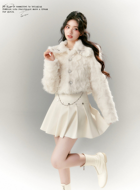 BB BLUE 原创设计 小香风环保仿貂皮草毛毛短款外套女秋冬季减龄