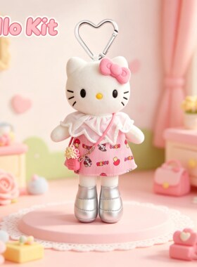日本正版长腿kitty玩偶包挂件