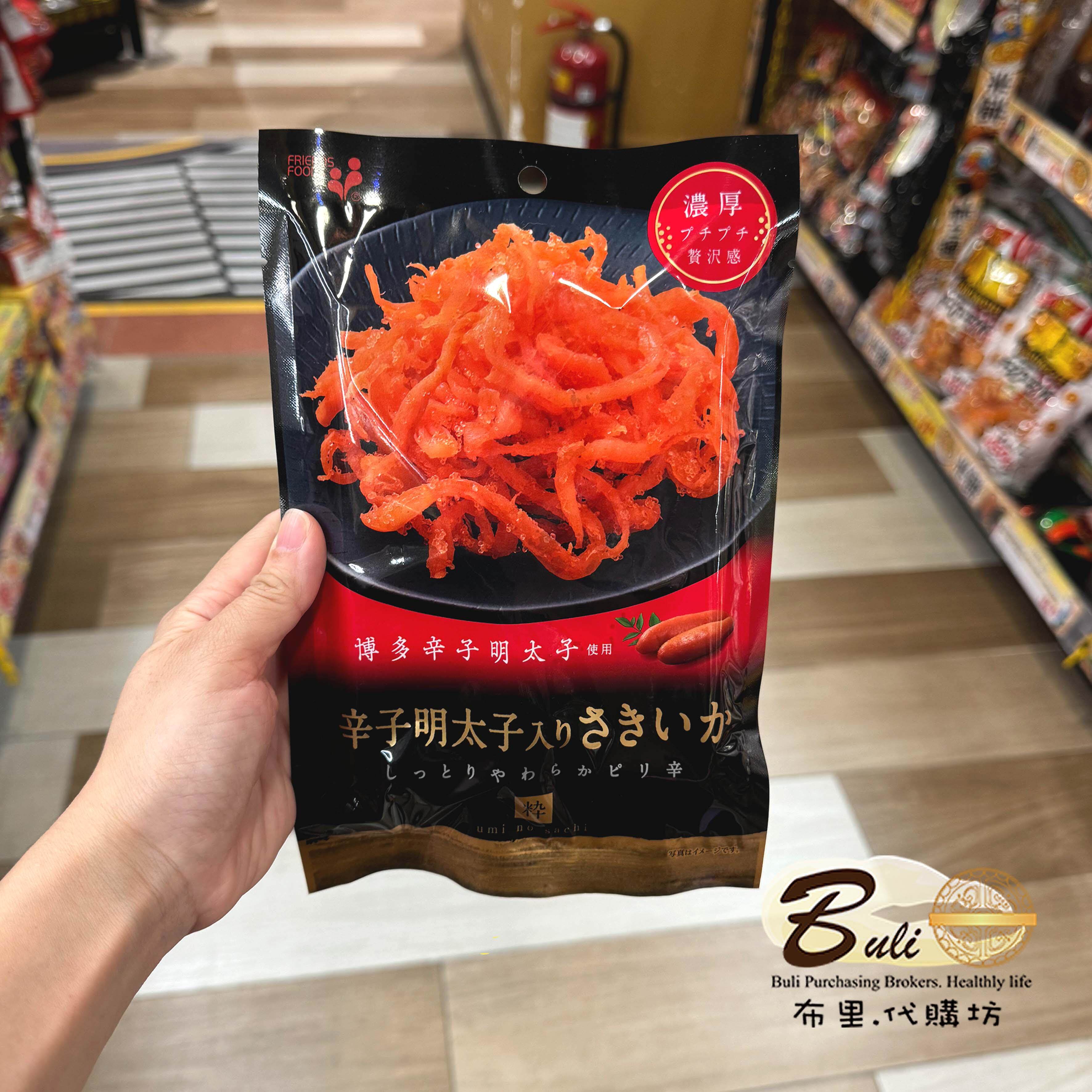 日本Friends Foods鱿鱼即食 辛子明太子辣鱿鱼 海胆酱油鱿鱼