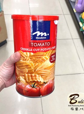 澳门代购Meadows番茄酱风味薯片桶装100g 波浪形薯片