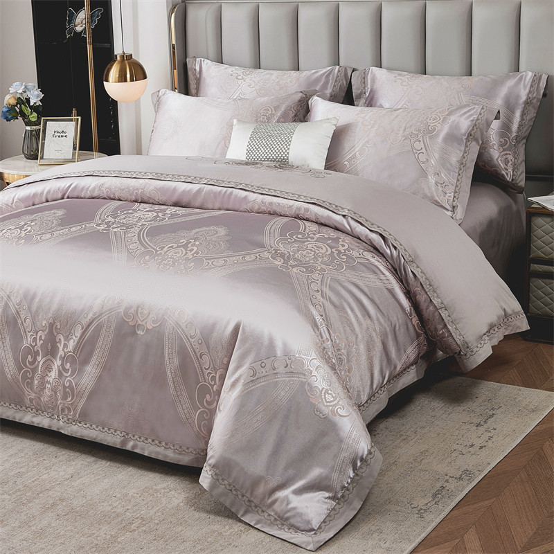 高级感轻奢贡缎提花床单四件套100%纯棉全棉豪华简约极简床品绸缎,床上用品,床品套件/四件套/多件套,淘宝优惠券,粉丝福利购,淘宝优惠卷