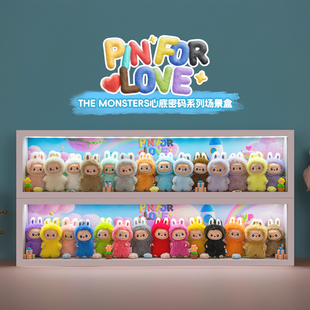 适用THEMONSTERS LABUBU心底密码系列搪胶毛绒盲盒公仔收纳展示盒