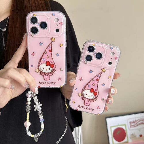 粉色卡通可爱星星kitty手机壳新