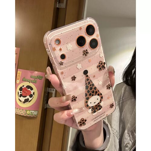 韩系泼墨豹纹米菲苹果全包防摔壳