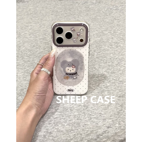 韩系ins风磁吸波点小象米菲适用苹果17promax手机壳iphone16pro新款15卡通14高级感13女款17全包防摔保护套软