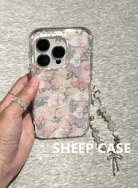 韩系ins复古油画花朵猫咪适用苹果17promax手机壳iphone16pro新款15小清新14高级感13女款17全包防摔保护套软