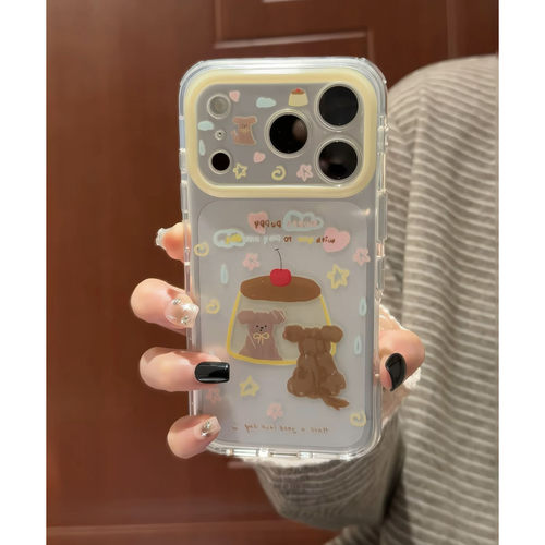 透明涂鸦布丁狗全包防摔手机软壳