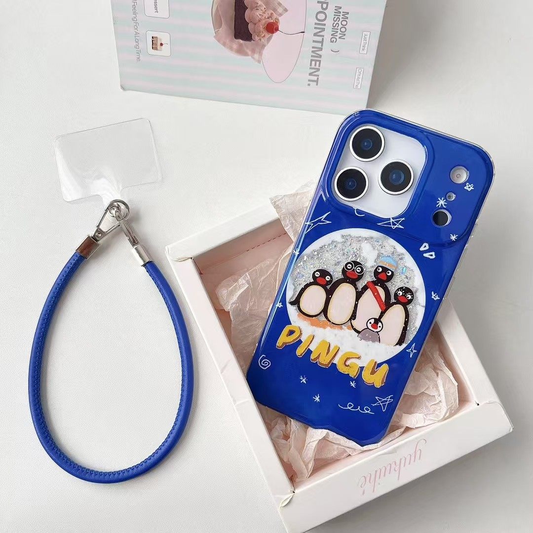 泡泡雪地企鹅克莱因蓝色适用iPhone17promax手机壳苹果