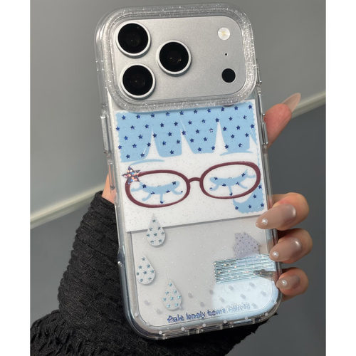 韩系闪闪蓝发少女iPhone防摔软壳