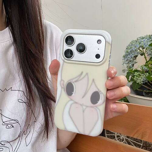韩系磨砂少女卡通全包防摔手机壳