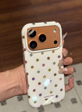 SHEEP CASE韩系简约彩色波点适用苹果17ProMax手机壳iPhone15新款17pro双层16pro高级感13小众14pm全包保护套