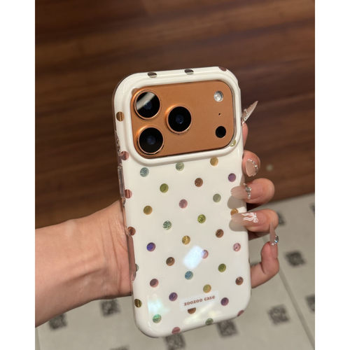 韩系波点iPhone全包双层手机软壳