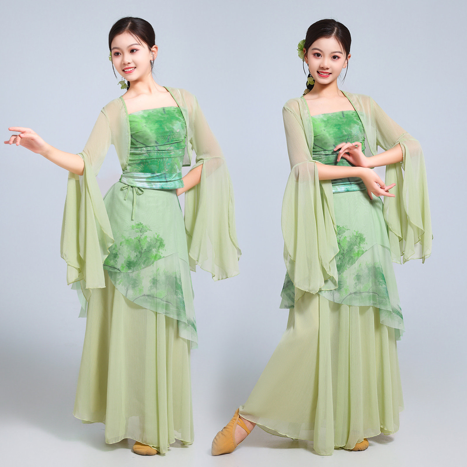 儿童古典舞蹈服女中国风身韵飘逸仙气纱衣艺考表演服演出服套装