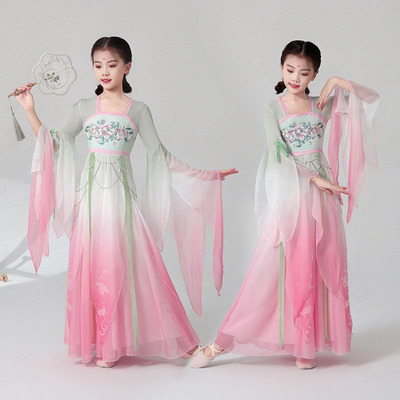 儿童古典舞蹈演出服春暖意浓中国舞灵儿同款飘逸仙气纱衣大裙摆