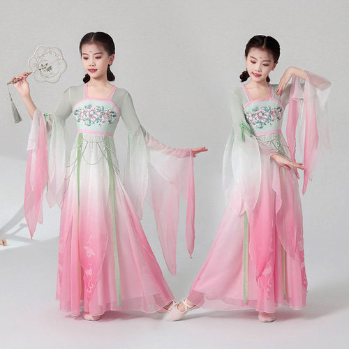 儿童古典舞蹈演出服春暖意浓中国舞灵儿同款飘逸仙气纱衣大裙摆