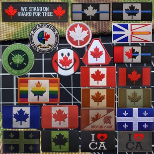 加拿大国旗臂章枫叶旗帜刺绣魔术贴章彩虹六号臂章特遣队士气徽章