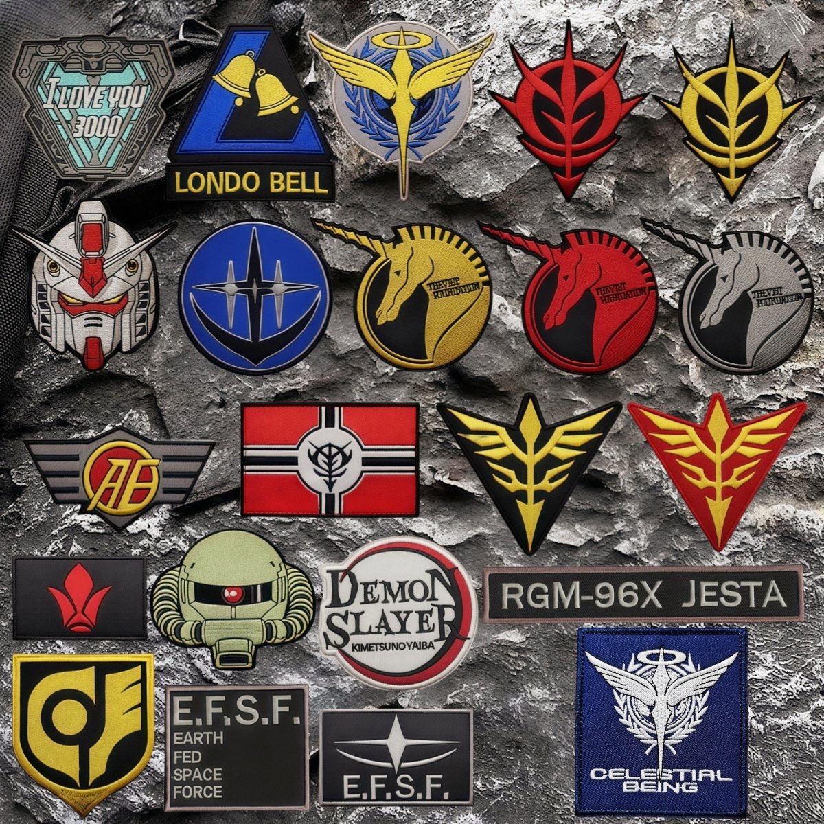 机动战士高达士气章刺绣魔术贴章 户外背包贴徽章DIY布贴装饰臂章