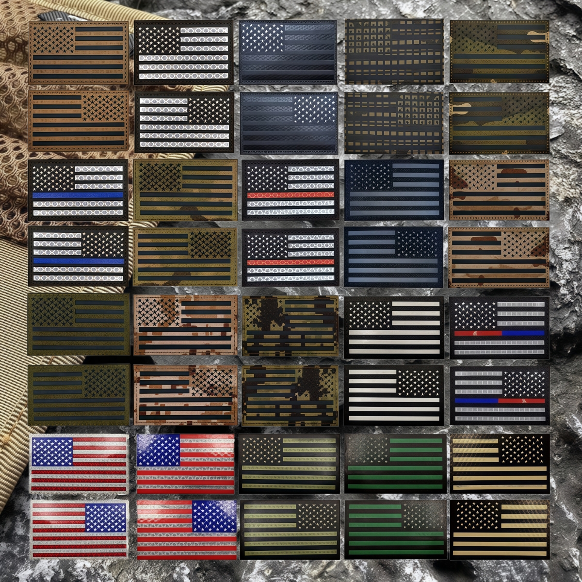 雕刻IR低可视美国旗帜魔术贴章反光迷彩包贴冲锋衣臂章夜光士气章