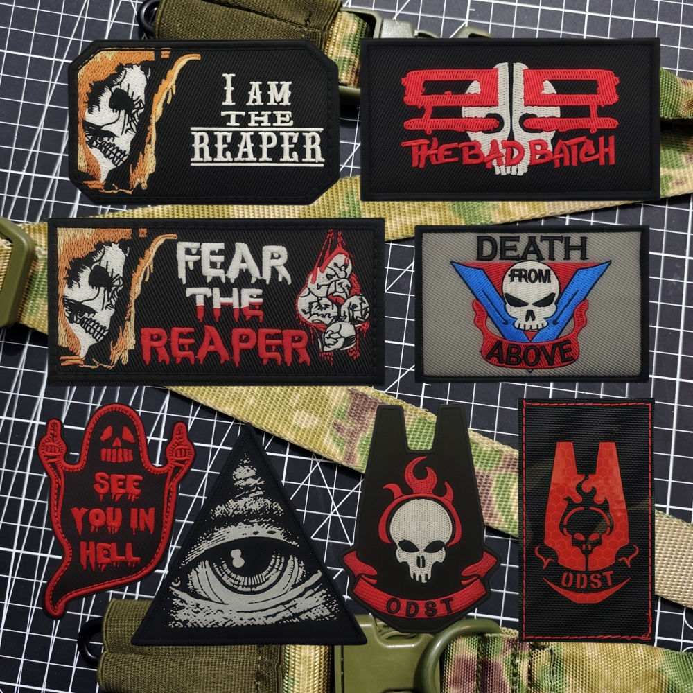 死神名单的常客刺绣魔术贴章 ODST地狱伞兵臂章 全知之眼包贴徽章