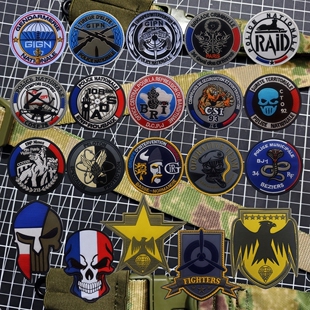 法国特种队徽章彩虹六号刺绣魔术贴章军迷旗帜臂章战术包贴士气章