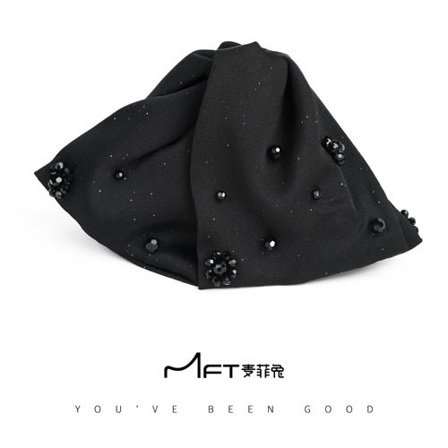 兰壹壹抓夹布艺甜美气质黑色细闪