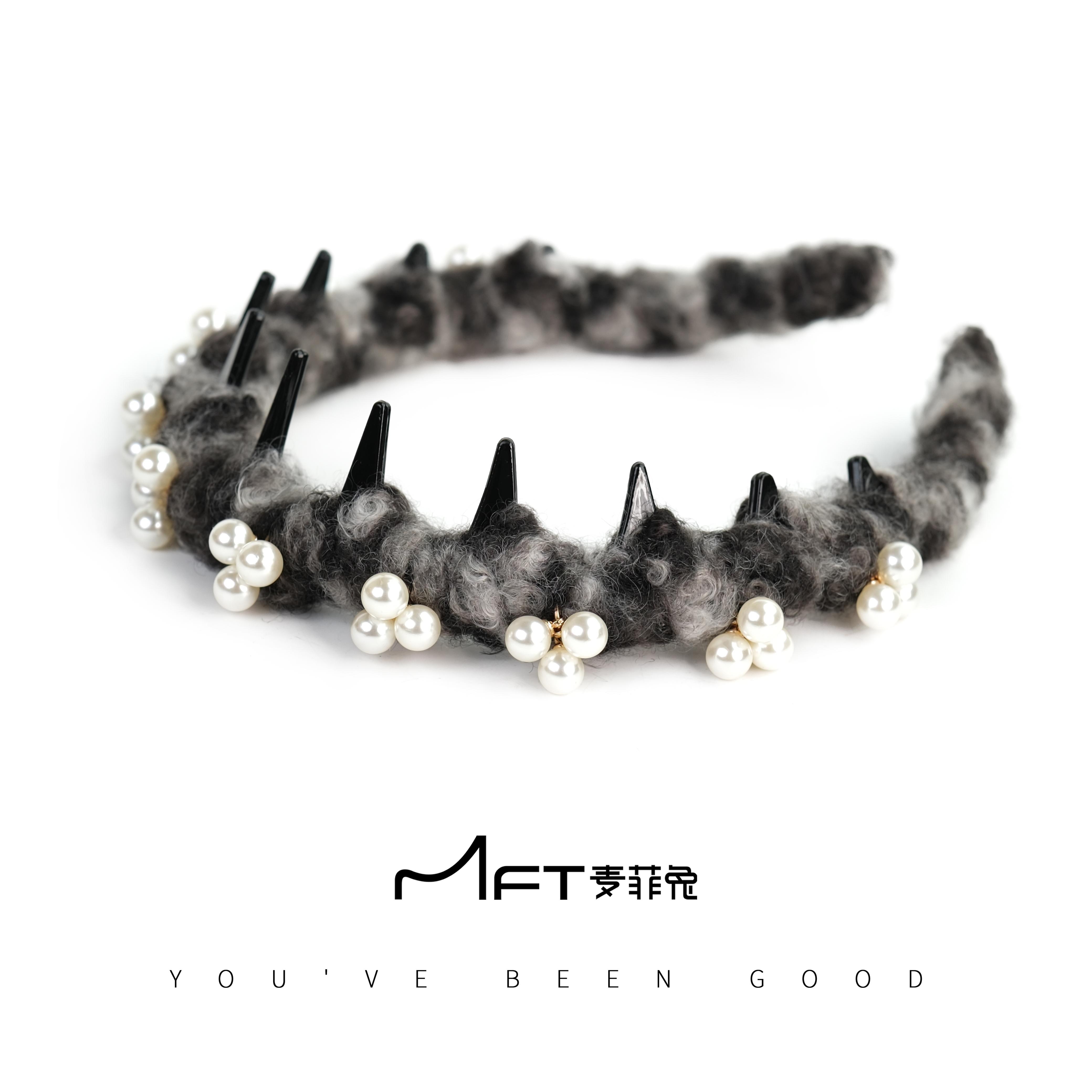 新款毛线波浪韩国黑色发箍