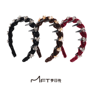 兰壹壹清漪发箍高端秋冬丝绒水晶蓬松高颅顶轻奢头箍时尚百搭发饰