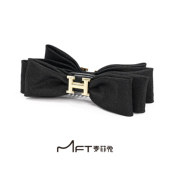 H字母香蕉夹轻奢蝴蝶结缎面字母H香蕉夹半扎发马尾夹气质发饰