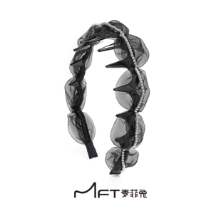 精灵环发箍新款复古薄纱赫本风波浪头箍女高颅顶洗脸化妆压发饰