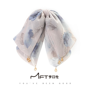 兰壹壹玫瑰之约马尾夹欧若风雪纺春夏新款飘带懒人抓夹显发量发饰