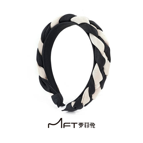 山脊线发箍高颅顶双拼色休闲编织百搭洗脸外出头箍发饰