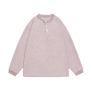 春季新款小清新肌理感褶皱卫衣男女情侣大码青少年小众化套头外套