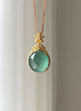 女冰种玉髓925银蛋面玛瑙