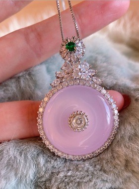 翡翠吊坠天然冰种玉髓平安扣玉石坠子挂件豪华大气送礼