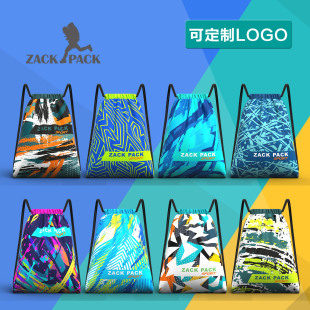 zackpack运动防水篮球包定制logo抽绳双肩背包轻便户外活动束口袋