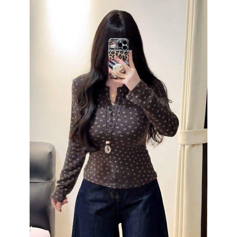 大码复古碎花圆领长袖t恤女2026新款胖mm显瘦掐腰内搭超好看上衣,女装/女士精品,大码内搭,淘宝优惠券,粉丝福利购,淘宝优惠卷