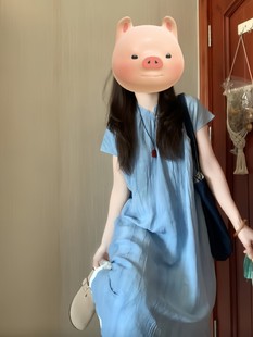 国风连衣裙 大码 胖mm中长款 旗袍裙子搭配半身裙两件套装 女夏新中式
