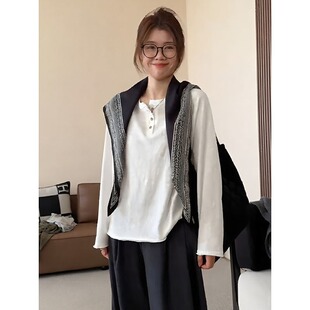 胖mm显瘦小众长袖 大码 女2025早秋新款 百搭内搭打底衫 t恤上衣 时尚