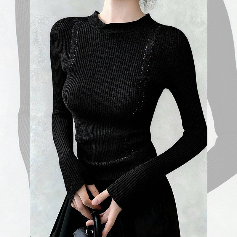 大码胖mm法式镂空针织衫打底女秋冬内搭设计感显瘦气质高级感上衣,女装/女士精品,大码内搭,淘宝优惠券,粉丝福利购,淘宝优惠卷