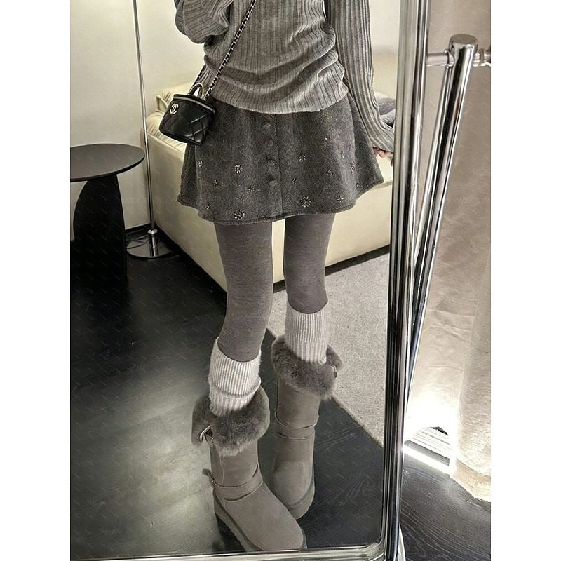 大码胖mm设计刺绣毛呢松紧腰半身裙女秋冬时尚气质高腰A字短裙,女装/女士精品,大码半身裙,淘宝优惠券,粉丝福利购,淘宝优惠卷