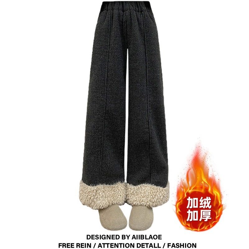 大码宽松显瘦保暖羊羔毛休闲裤女秋冬季胖mm气质绝美阔腿直筒裤子,女装/女士精品,大码裤装,淘宝优惠券,粉丝福利购,淘宝优惠卷