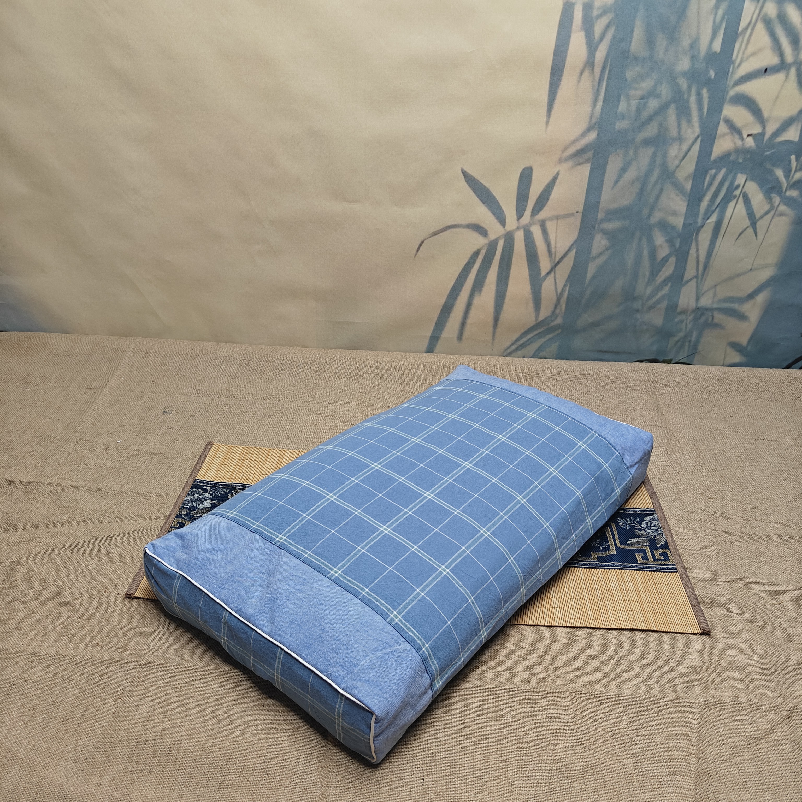 水洗棉荞麦枕长方形中式方枕高枕护颈全荞麦枕头枕套学生成人包邮